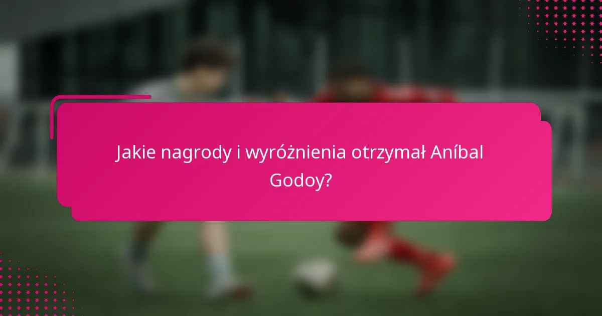 Jakie nagrody i wyróżnienia otrzymał Aníbal Godoy?